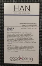 Han Cheek & Lip Tint in Rose Berry back of card